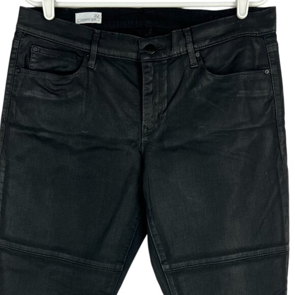 Gap 1969 Women's Stretch Coated Black Biker Legging Jeans Size 32 - Picture 3 of 11